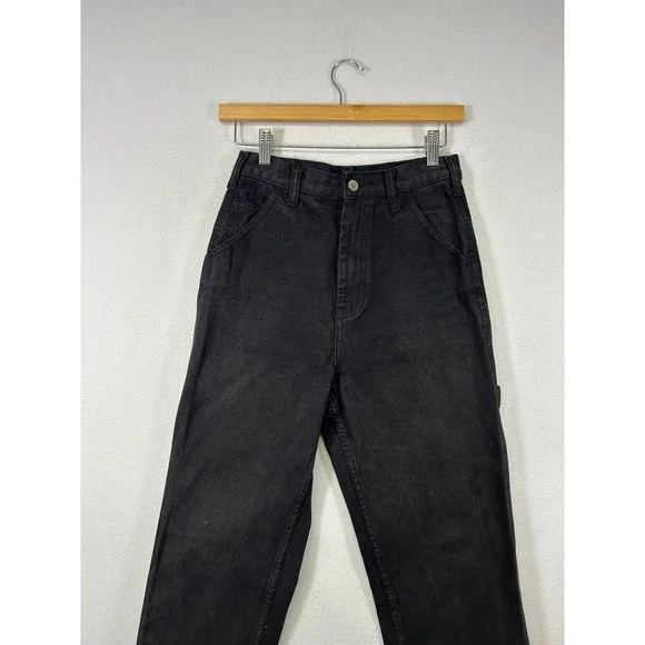 Streetwear J. Galt Womens S Black Carpenter High Rise Straight Leg Utility Pants - Picture 10 of 11